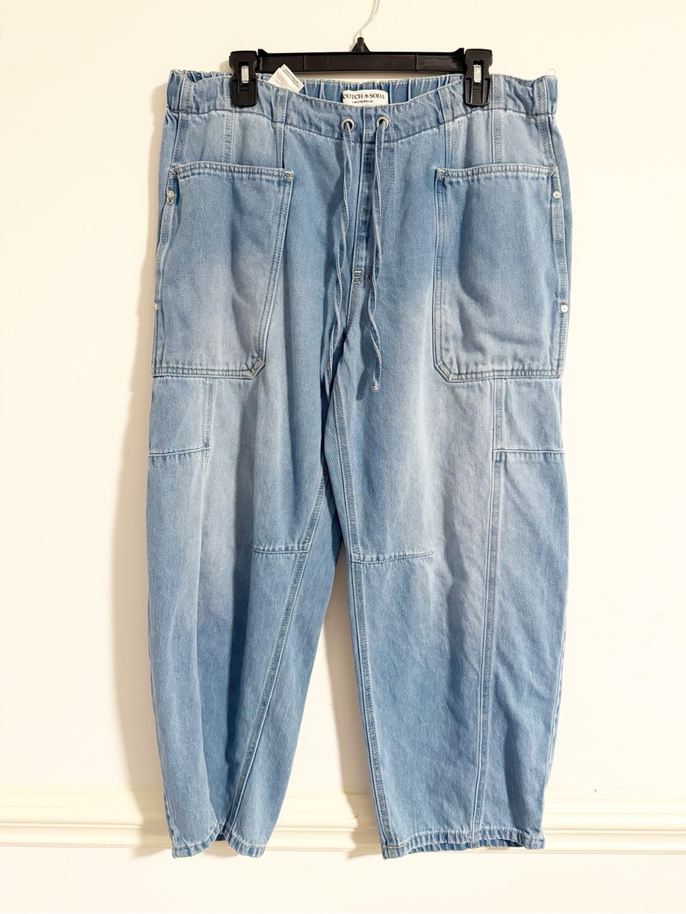 Scotch & Soda Light Wash Lyocell Cotton Pull On Elastic Waist Pants Size L